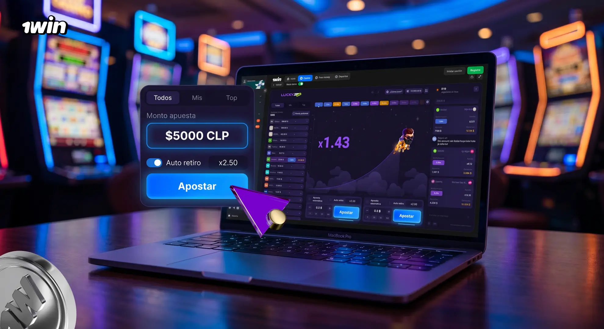 Cómo jugar Lucky Jet 1win en PC con apuesta y auto retiro
